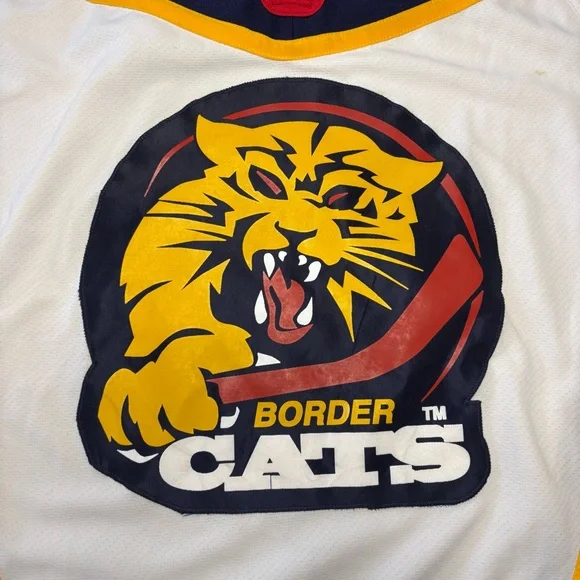 Vintage Athletic Knit Port Huron Border Cats UHL Hockey Jersey Men’s L